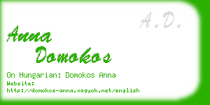 anna domokos business card
